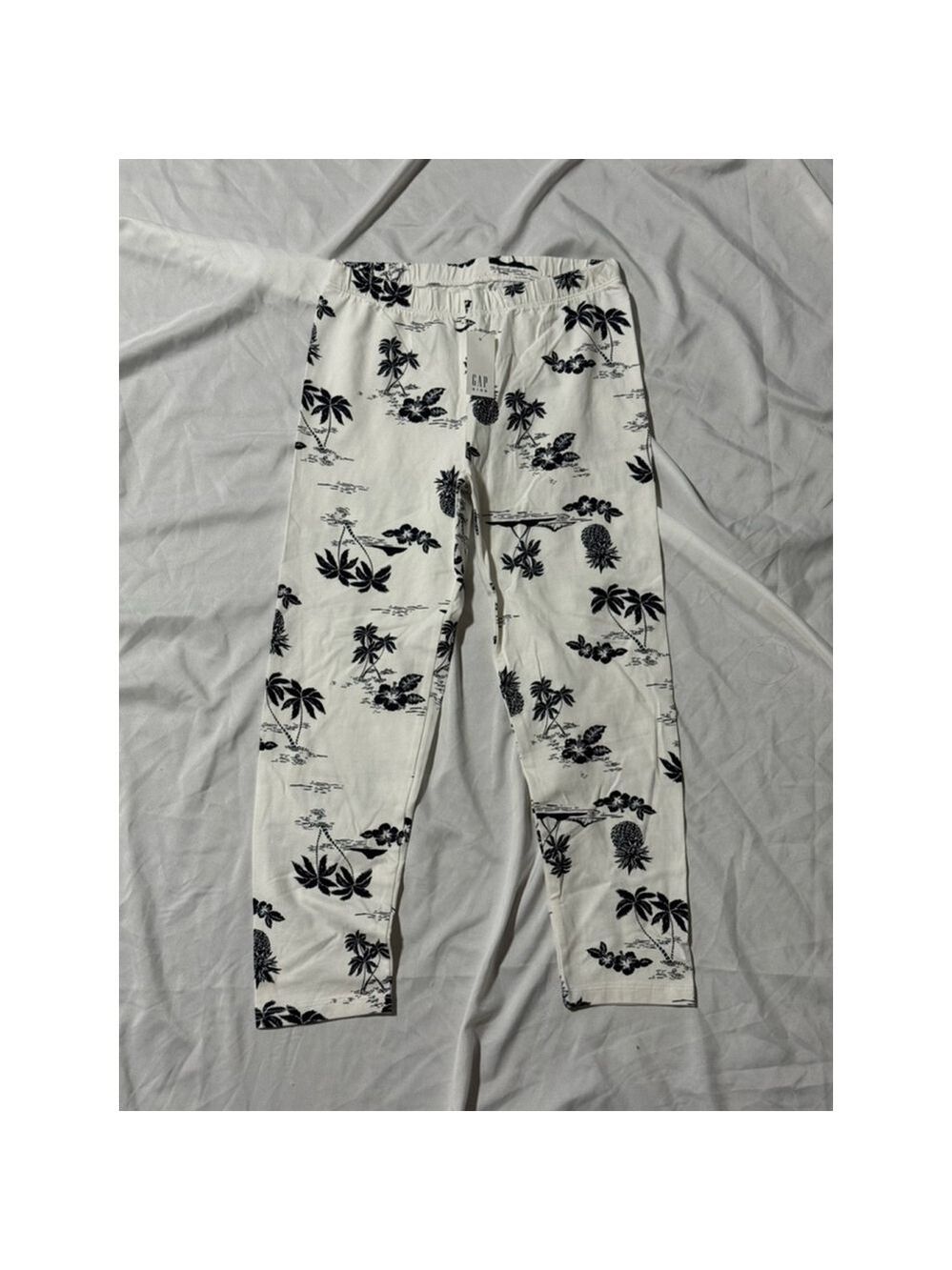 Girls GAP Kids XL White Tropical Print Leggings